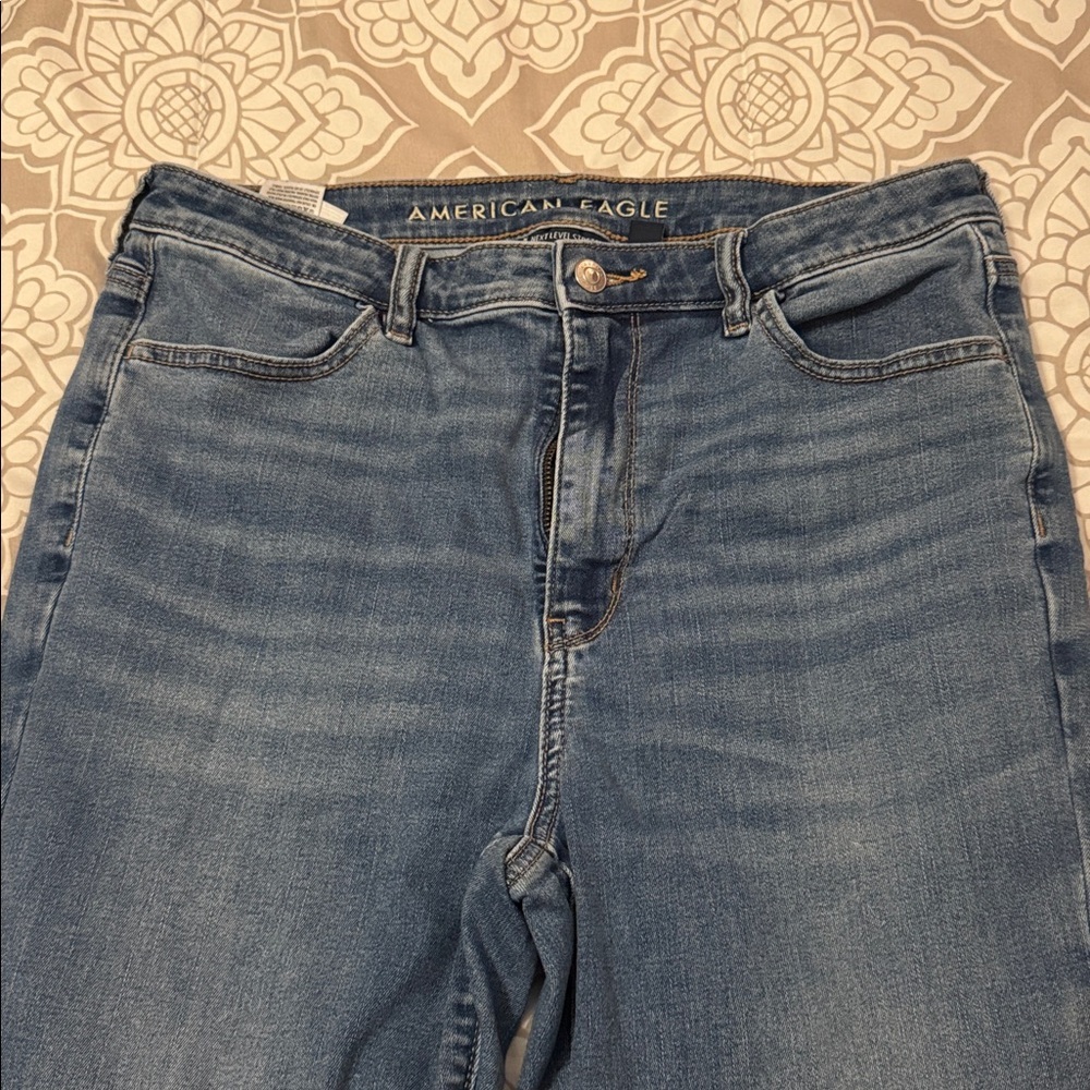 American Eagle Outfitters Women's Super High Rise Jegging in Blue Size 12 Long - Picture 2 of 11